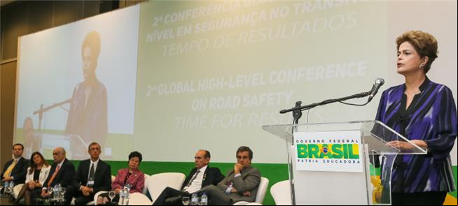 Presidente na abertura da conferência, em Brasília