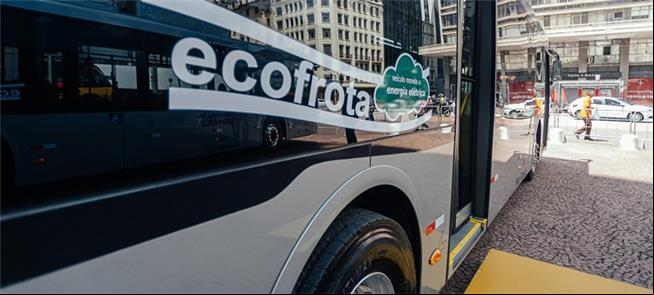 Um dos 15 ônibus elétricos incluídos na frota de S